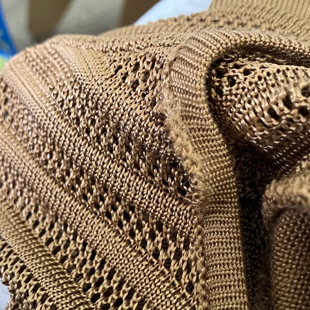 ANDREA JOVINE cotton blend knit dress in a‎ beautiful light brown color size SP